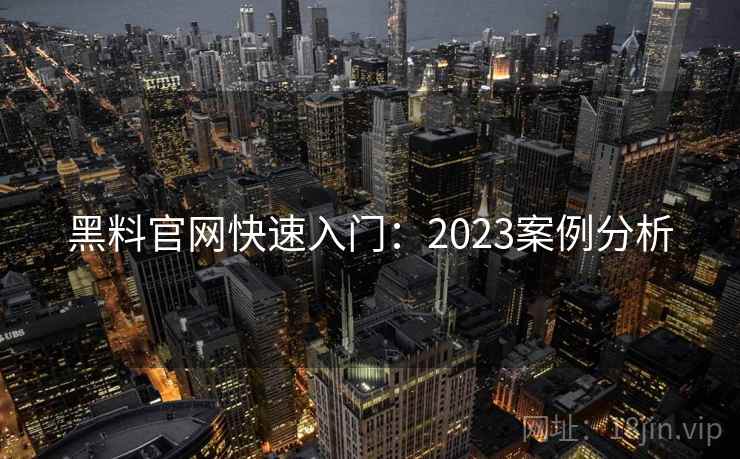 黑料官网快速入门:2023案例分析 黑料官网快速入门:2023案例分析
