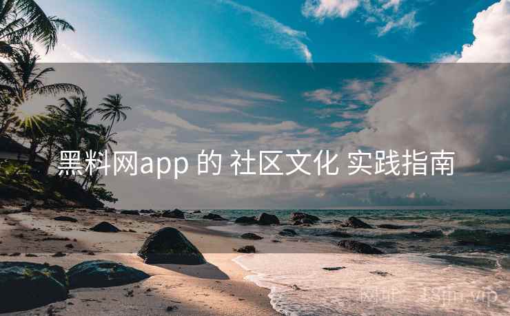 黑料网app 的 社区文化 实践指南
