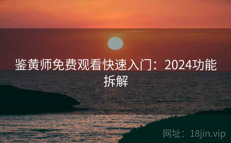 鉴黄师免费观看快速入门:2024功能拆解 鉴黄师免费观看快速入门:2024功能拆解