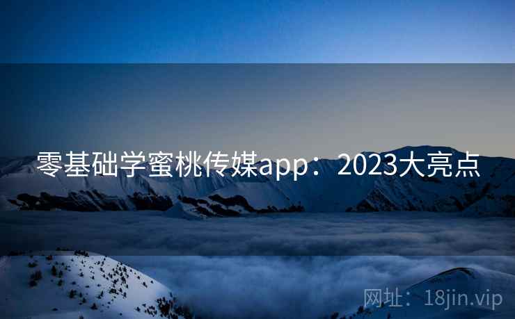 零基础学蜜桃传媒app：2023大亮点